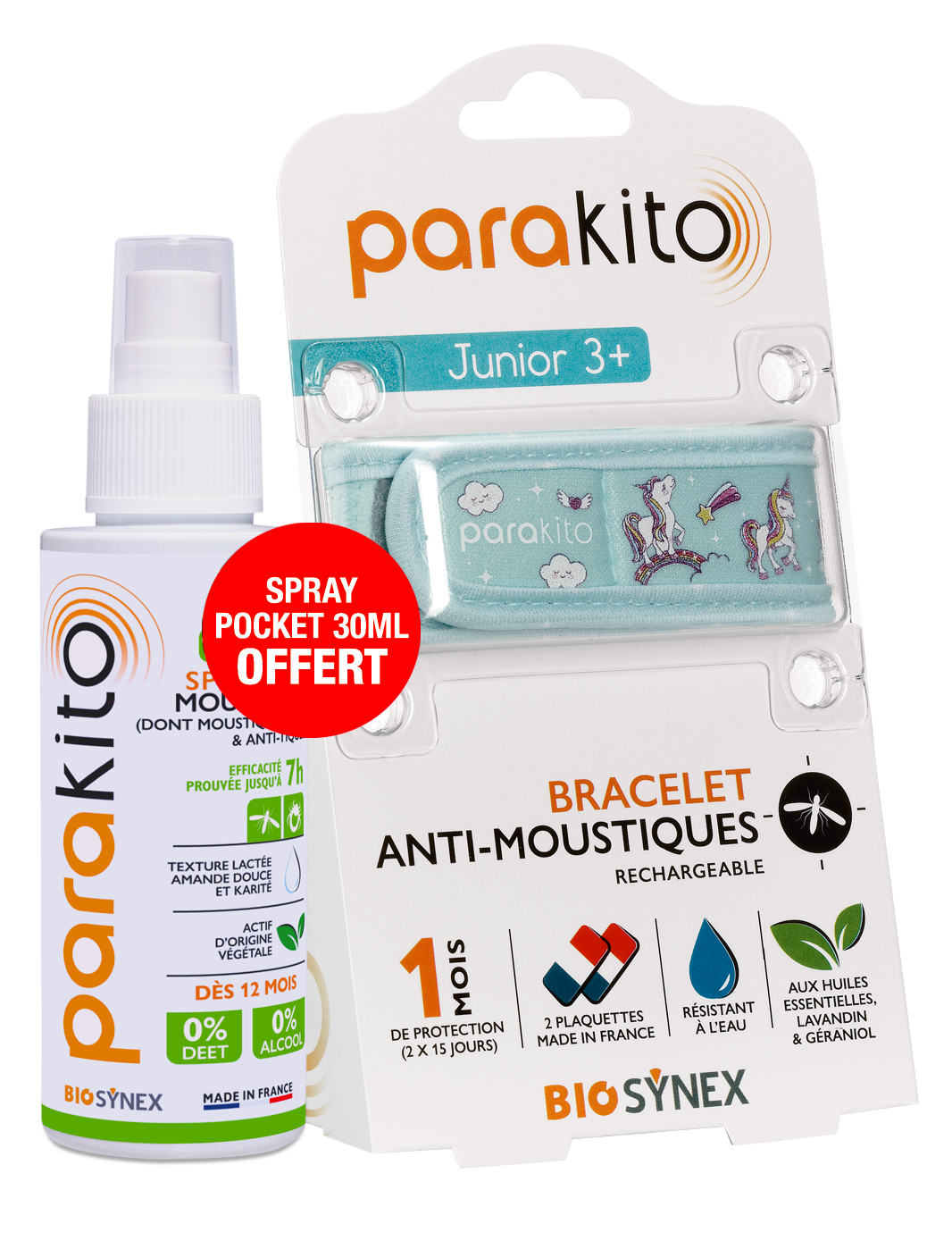 Parakito bracelet anti-moustiques adulte/junior BIOSYNEX (PMA & PTA) -  Pharmacie Geulin